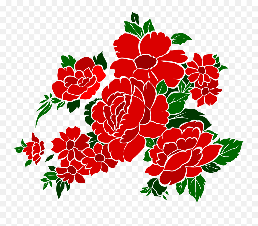 Red Flowers Clipart - Decorative Emoji,Floral Clipart