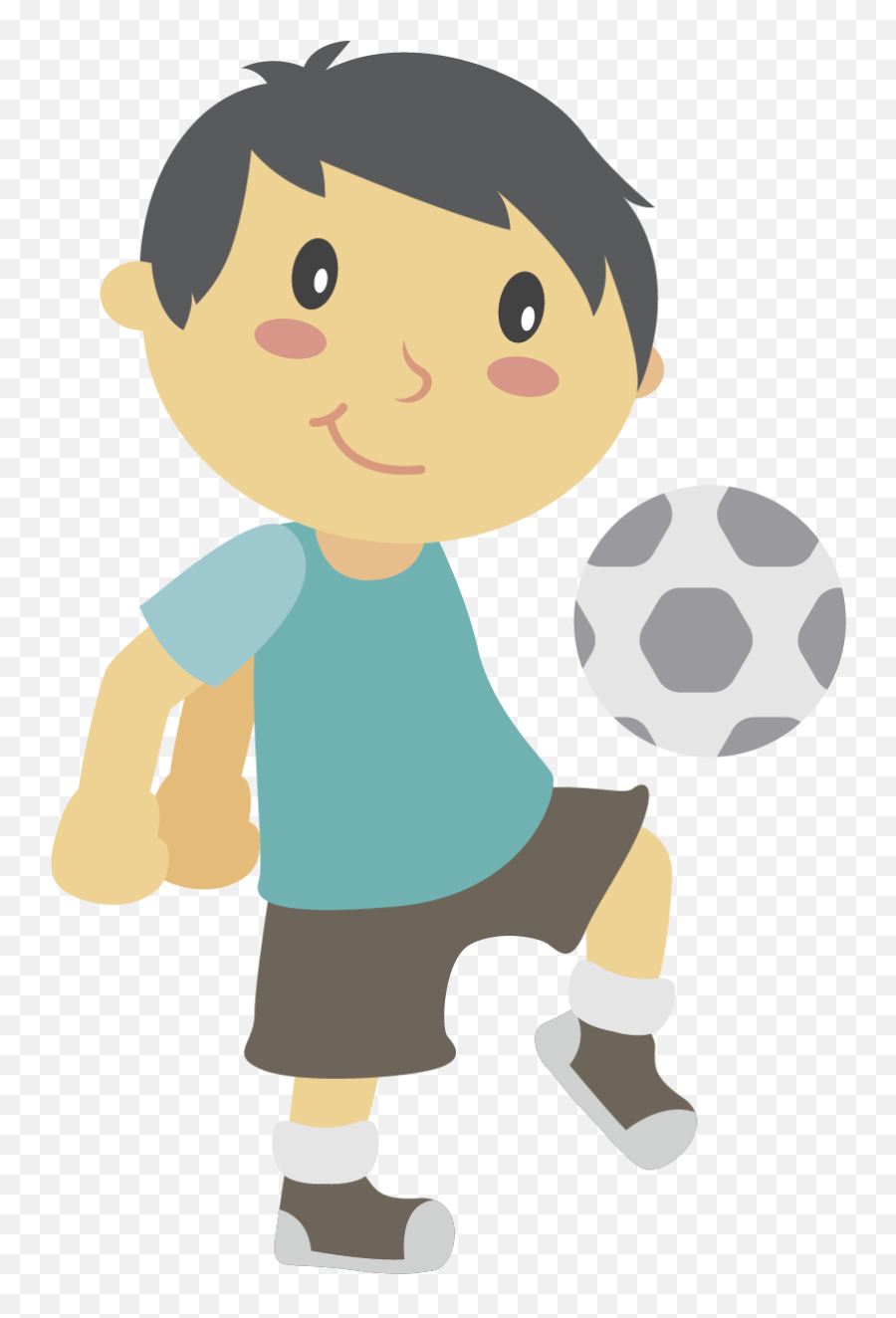 Comic Football Boy Wall Sticker - Tenstickers Emoji,Kids Playing Soccer Clipart