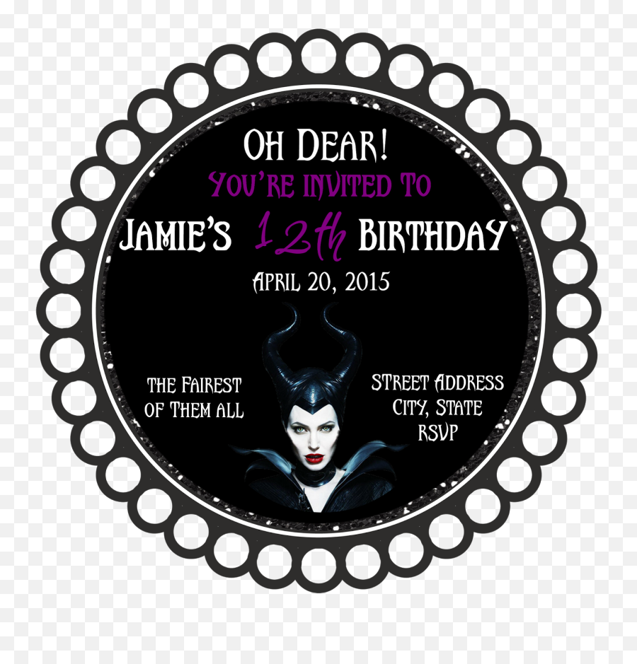 Embracing A Healthy Family Maleficent Birthday Party Emoji,Movie Ticket Clipart Black And White