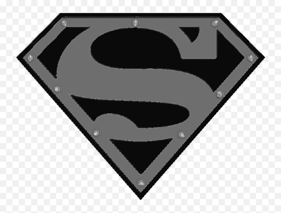 Black Superman Symbol Clipart - Silver Superman Logo Transparent Emoji,Superman Logo