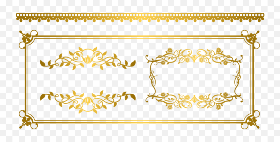 Gold Euclidean Vector Ornament - Fancy Gold Border Png Gold Vector Border Design Emoji,Gold Border Png