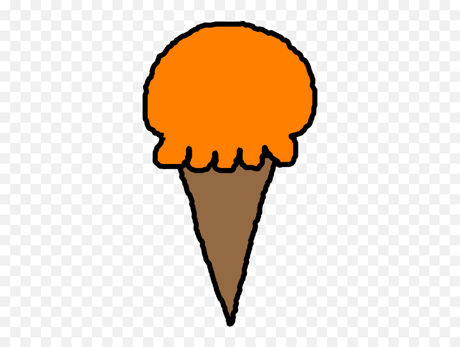 Download Orange Clipart Ice Cream Cone - Ice Cream Cones Orange Ice Cream Cone Clip Art Emoji,Orange Clipart