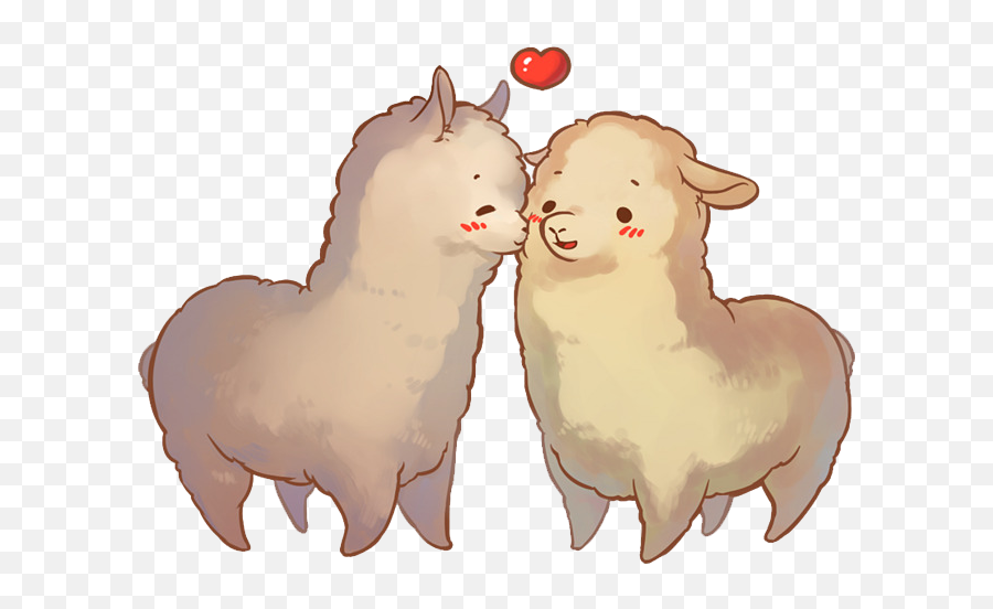 Pareja Llamas Kawaii Sin Fondo - Alpaca And Llama Cute Cute Alpaca Transparent Emoji,Alpaca Clipart