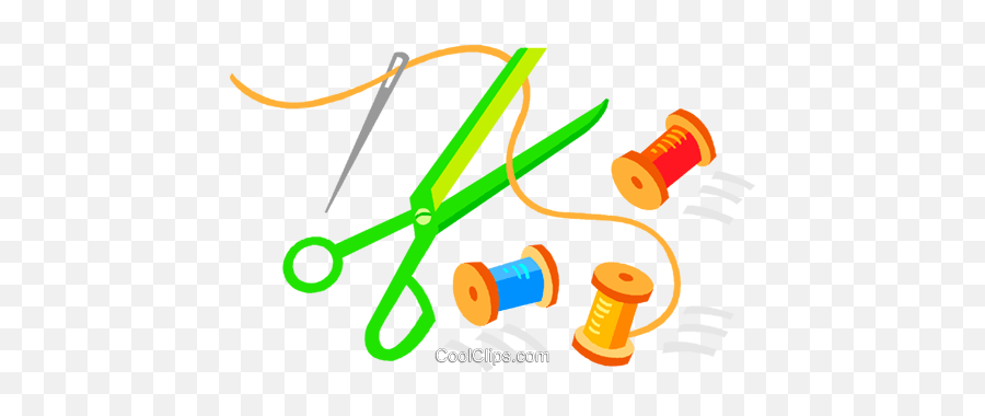 Scissors Needle And Thread Royalty Free Vector Clip Art - Sewing Needle Thread Clipart Thread Png Emoji,Needles Clipart