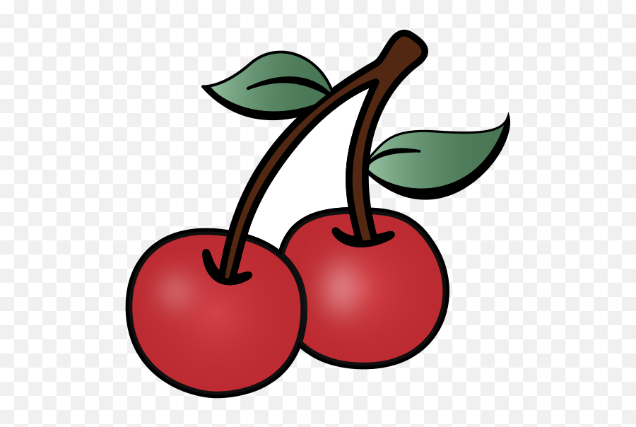 Two Cherries - Cherry Cartoon Png Emoji,Cherry Clipart