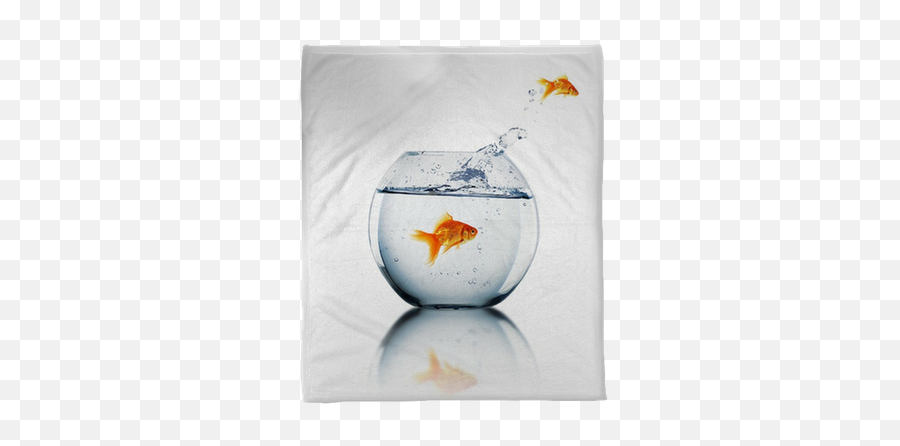 Gold Fish In A Fishbowl Plush Blanket U2022 Pixers - We Live To Change Emoji,Fishbowl Png