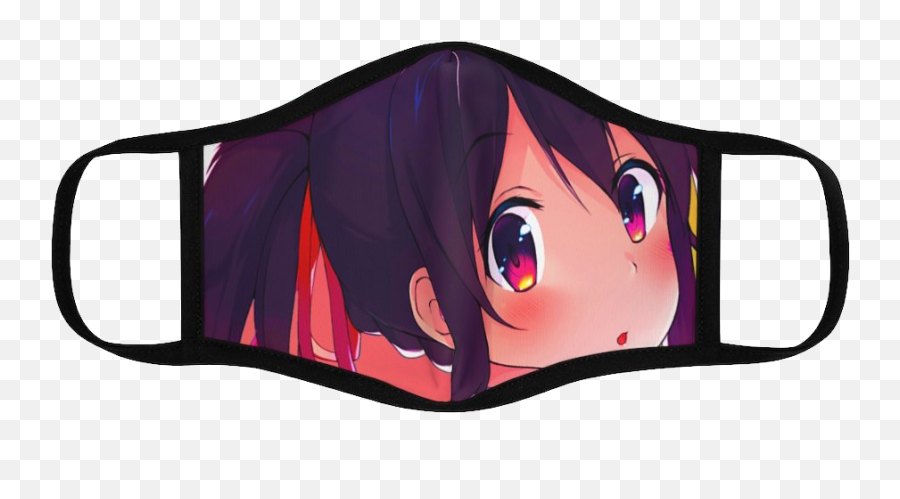 Becky Anime Girl 3 Fitted Polyester Face Mask Emoji,Anime Girl Face Png