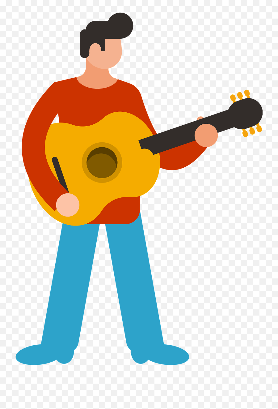 Man Is Playing The Guitar Clipart - Man Playing Guitar Clipart Emoji,Guitar Clipart