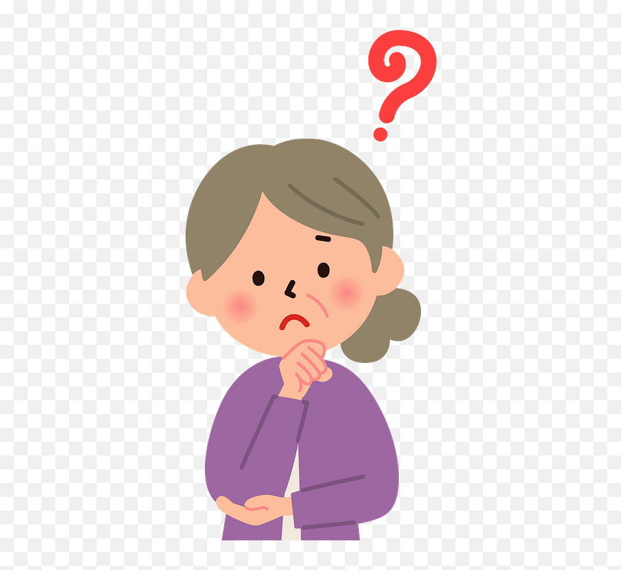 Senior Woman Has Doubt Clipart - For Kid Emoji,Person Thinking Clipart