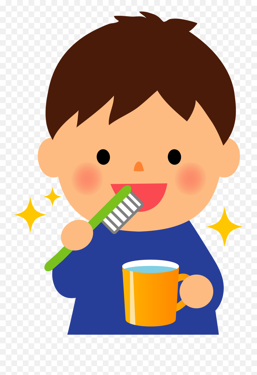 Boy With Toothbrush And Cup Clipart Free Download - Batang Nag Toothbrush Drawing Emoji,Toothbrush Clipart