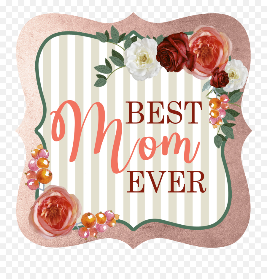 Floral And Stripe Mothers Day Gift Tag - Day Gift Tags Tag Day Emoji,Gift Tag Png
