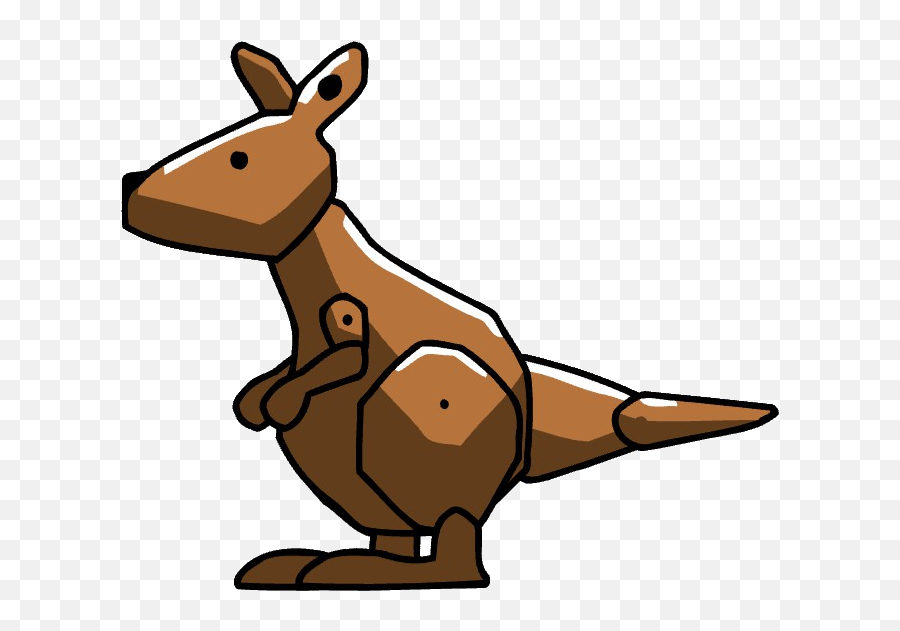 Kangaroo Clipart Brown - Scribblenauts Kangaroo Animal Figure Emoji,Kangaroo Clipart