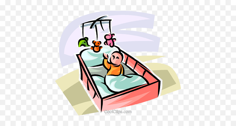 Baby Playing In Her Crib Royalty Free - Bed Size Emoji,Crib Clipart
