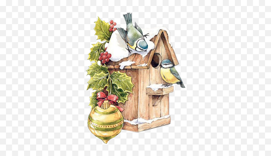 Birdhouse Clipart Christmas Birdhouse - Carta Di Riso Per Decoupage Natale Emoji,Birdhouse Clipart