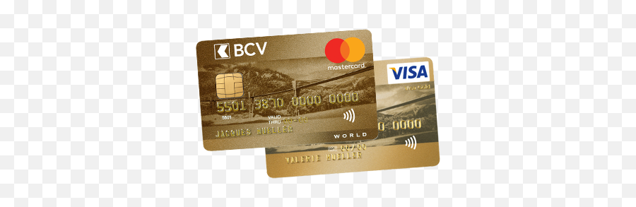 Gold Visa Or World Mastercard Credit Card Bcv - Banque Emoji,Visa Master Card Logo