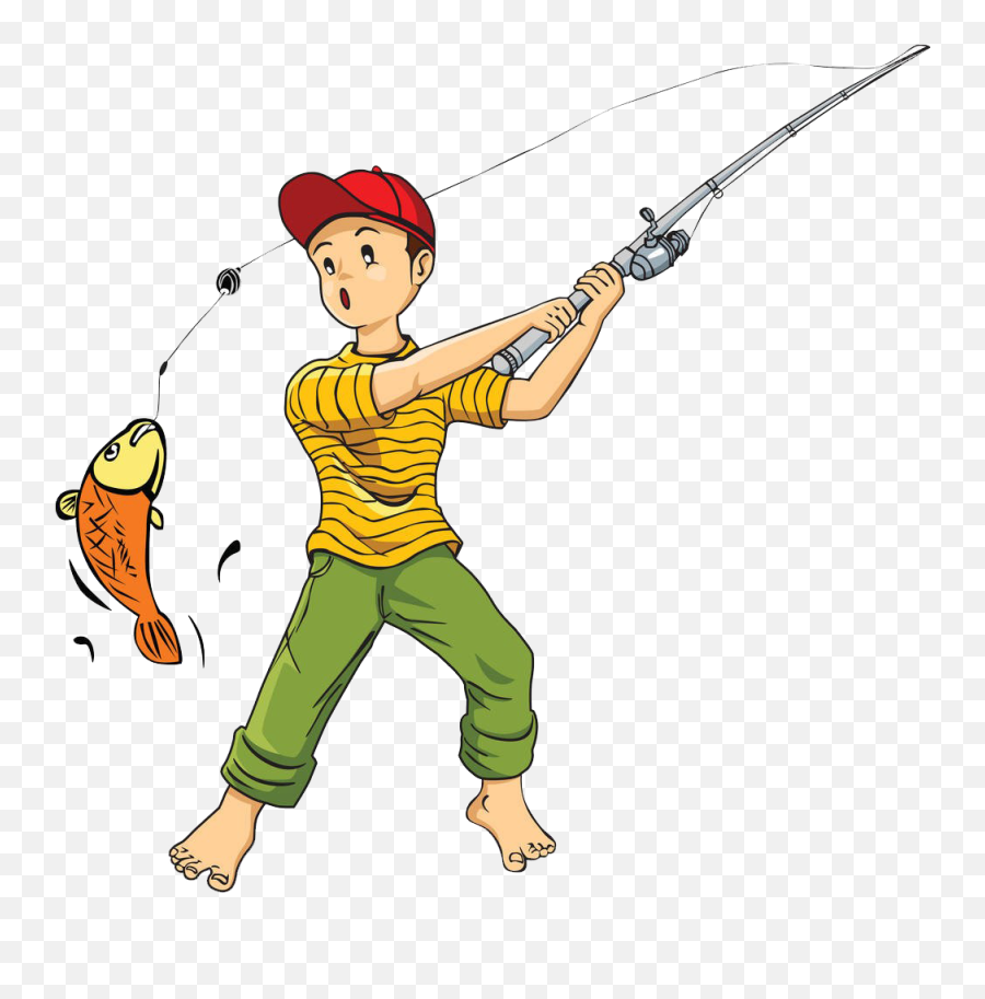Download Fishing Rod Cartoon Clip Art - Catch Cartoon Png Emoji,Fishing Hook Clipart