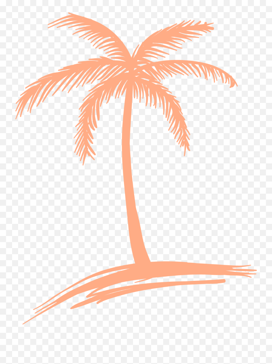 Peach Palm Tree Logo - Simple Palm Tree Drawing Emoji,Palm Tree Logo