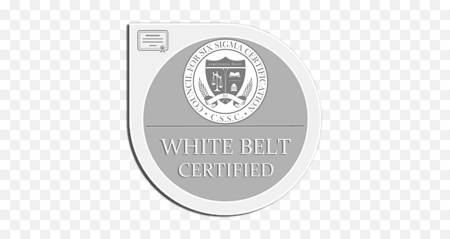 Shareable Digital Badge U2013 White Belt - The Council For Six Sigma Certification Emoji,Certification Logo