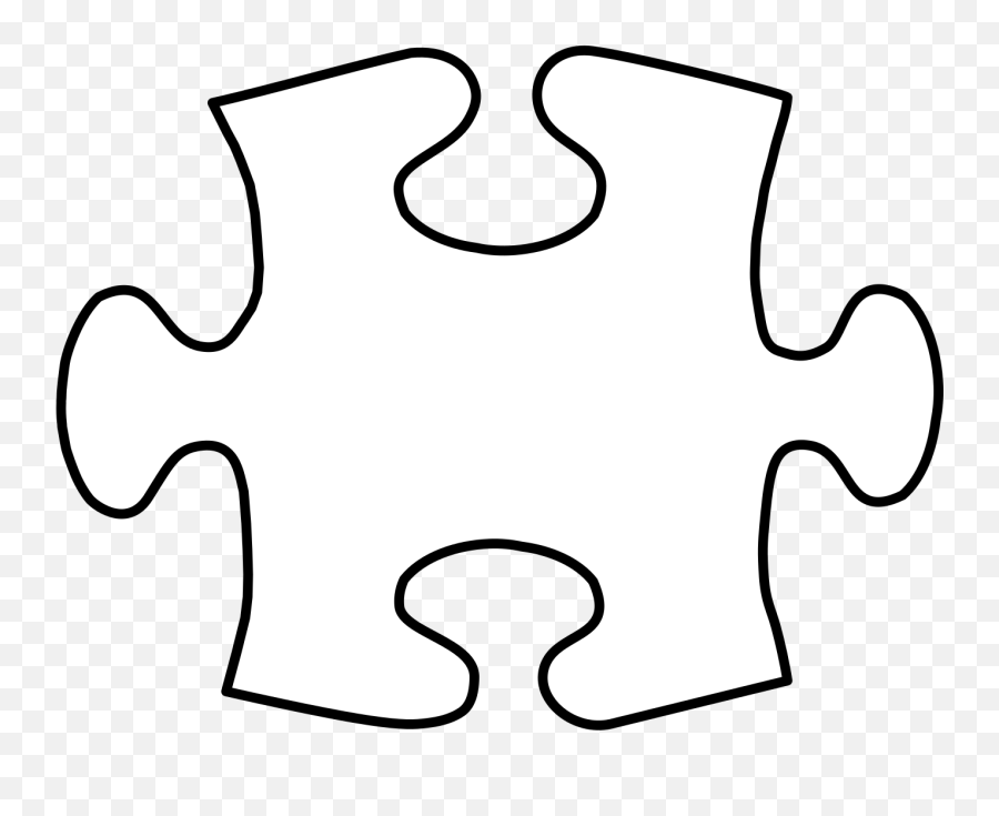 Pice Clipart Autism Puzzle - White Puzzle Piece With Black Background Emoji,Puzzle Piece Clipart