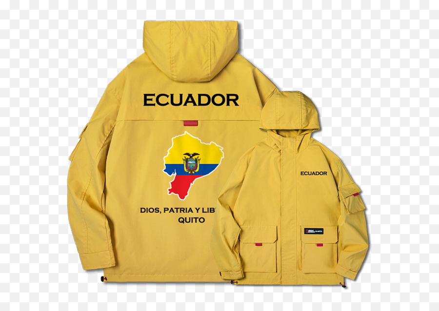 Republic Of Ecuador Ecuadorian Ecu Men Jacket Hooded Map Emoji,Ecuador Flag Png
