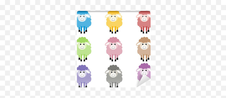 Cute Sheep In Different Colors Wall Mural U2022 Pixers - We Emoji,Cute Sheep Clipart