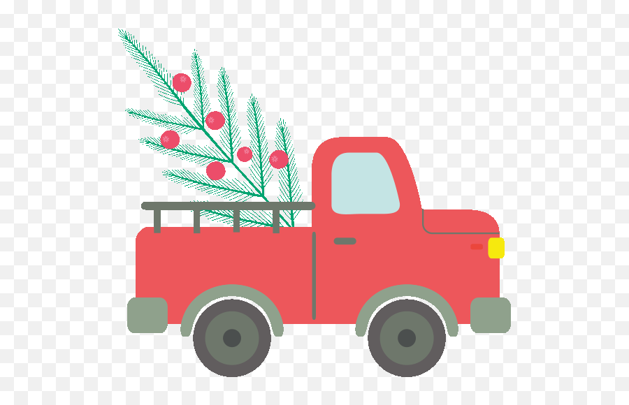 Library Of Old Truck With Christmas Tree Vector Black And - Farmhouse Christmas Clipart Emoji,Semi Truck Clipart
