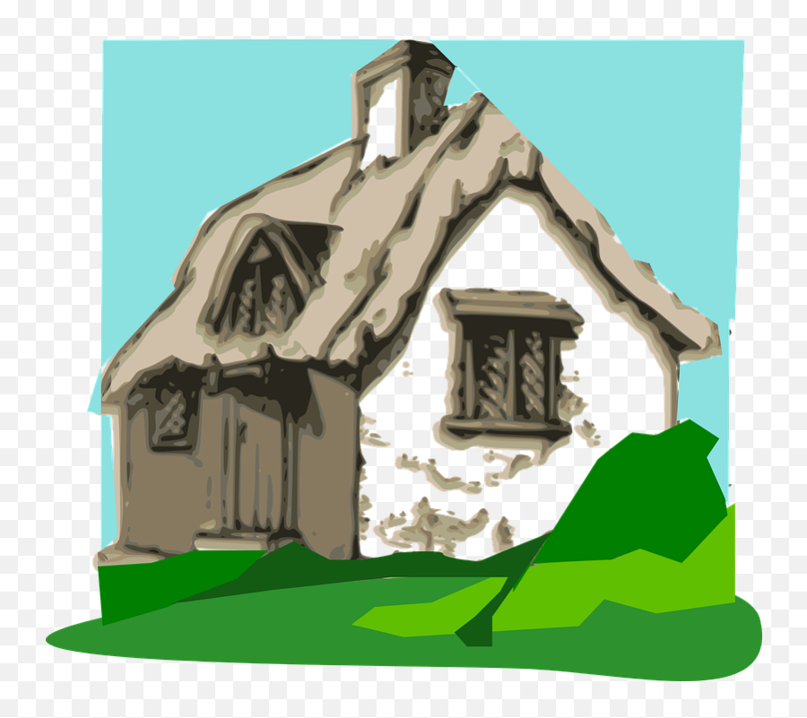 Cottage Hut Home Peace Chimney Thatched Roof - Three Little Cottage Vector Emoji,Chimney Clipart