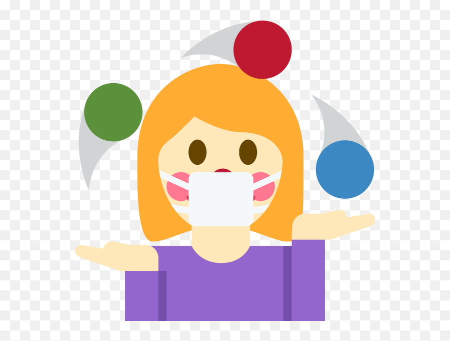 Emoji Face Mashup Bot On Twitter U200d Woman Juggling - Happy,Clown Emoji Png