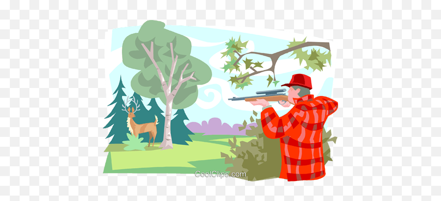 Deer Hunter Royalty Free Vector Clip - Hunting Clipart Emoji,Hunting Clipart