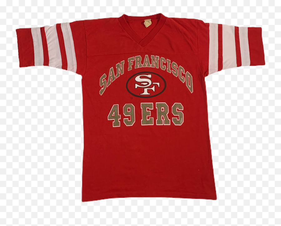 Vintage San Francisco 49ers Logo - Short Sleeve Emoji,49ers Logo