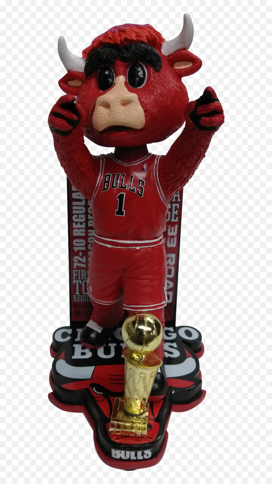 Chicago Bulls Greatest Season Benny The - Benny The Bull Hall Of Fame Bobblehead Emoji,Chicago Bull Logo