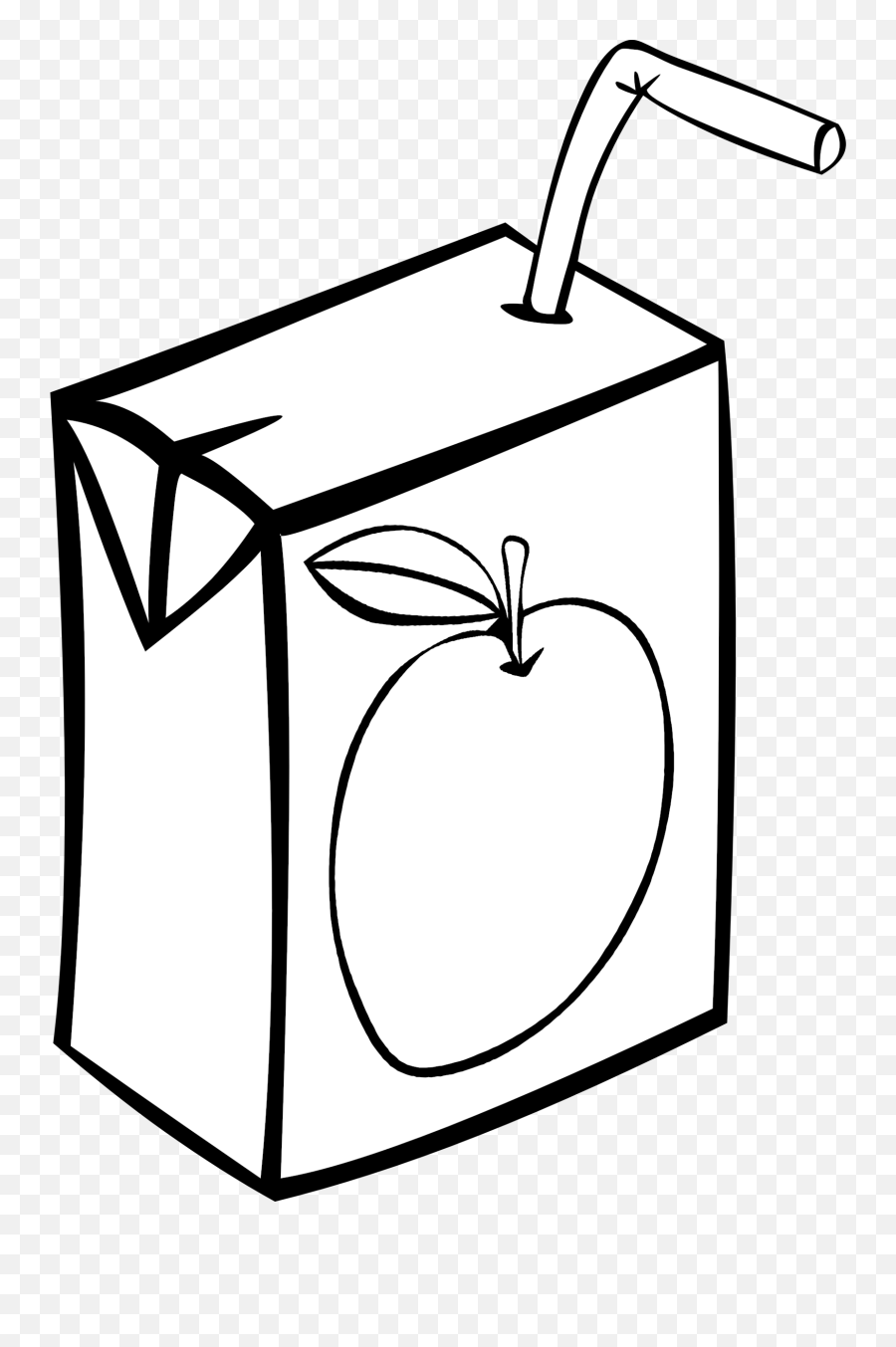 Free Clipart Black And White Apple - Juice Box Emoji,Apple Clipart Black And White