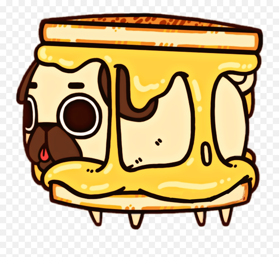 Grilledcheese Haelilulu - Pug Kawaii Clipart Full Size Emoji,Grilled Cheese Clipart