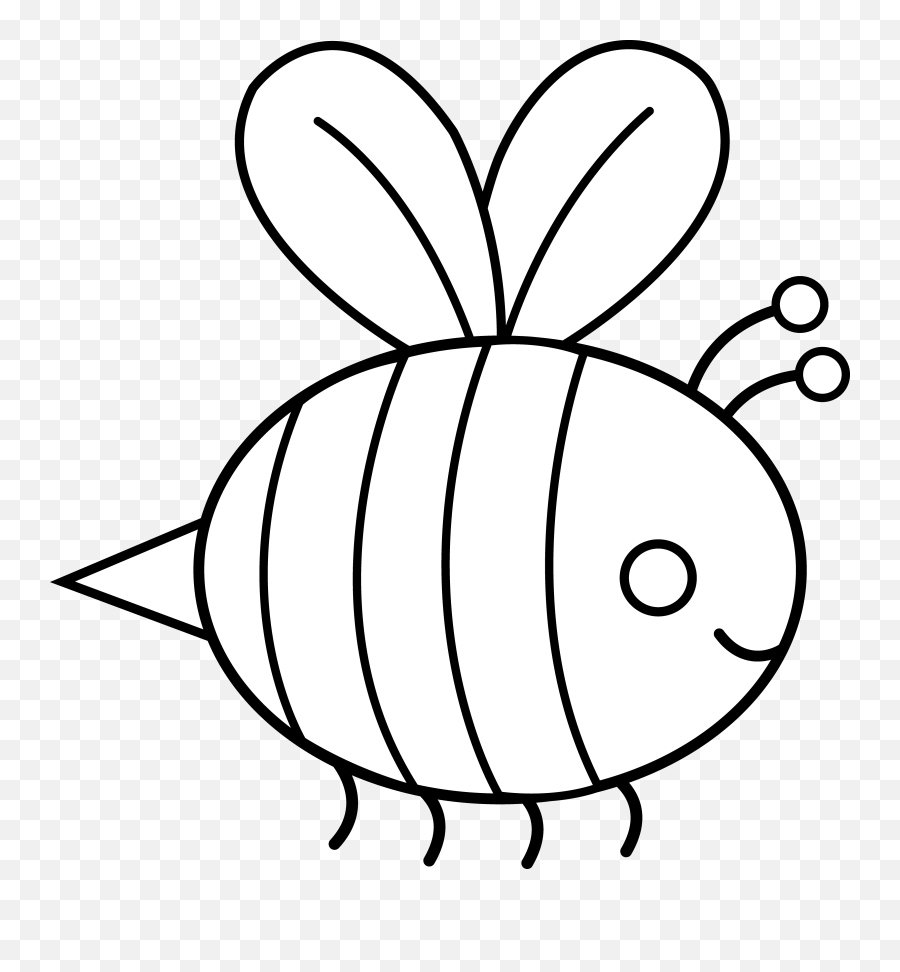 Bubmble Bee Outline - Outline Bee Black And White Clipart Emoji,Bumblebee Clipart