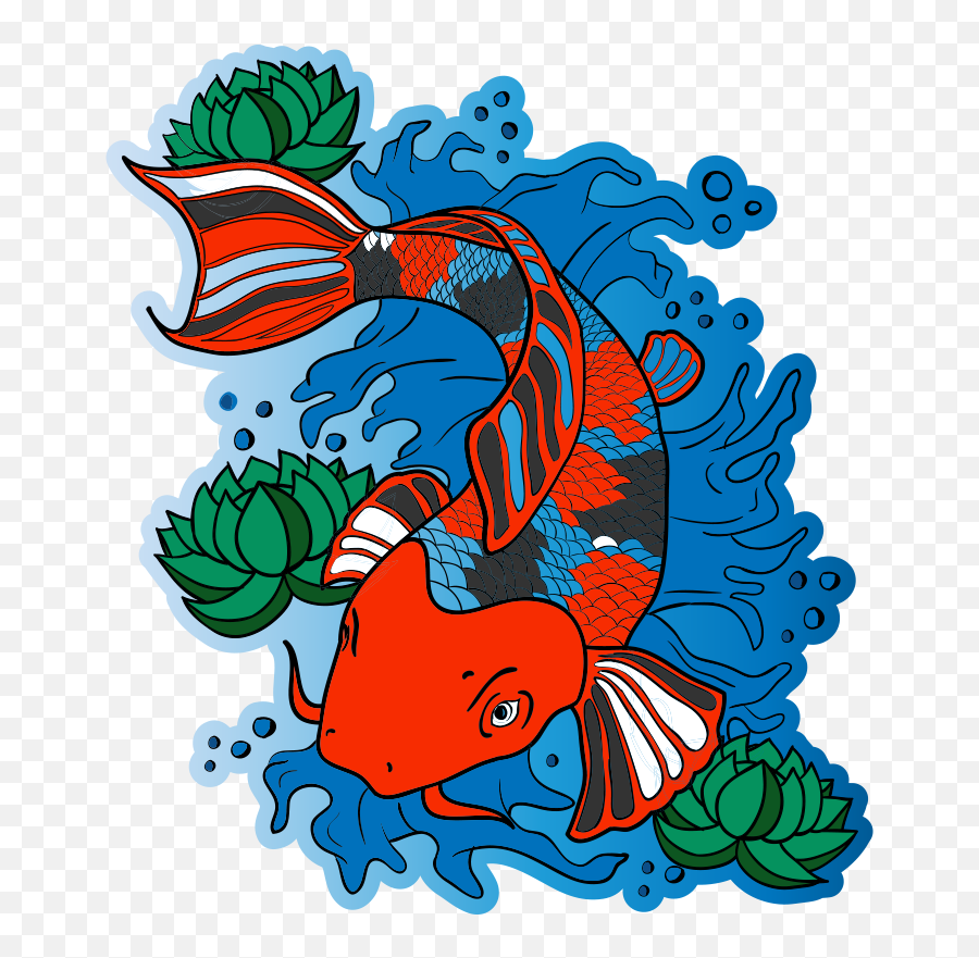 Koi Fish Design Animal Vinyl Carpet Emoji,Koi Fish Clipart