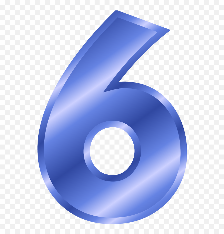 Blue Clipart Number 6 - Number 6 Pink Clipart Emoji,Blue Clipart