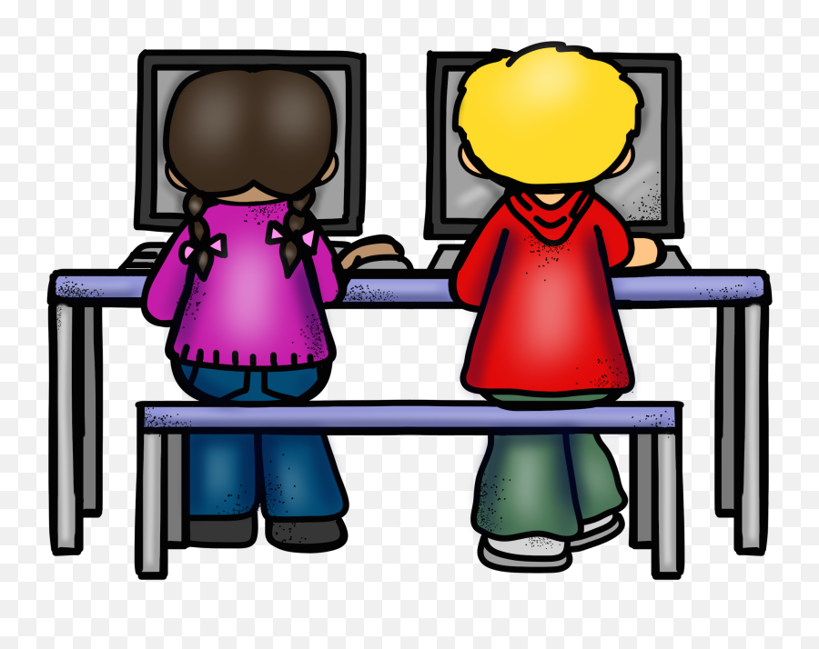 Clip Art Computer Lab Transparent Png - Kid Computer Clipart Emoji,Lab Clipart