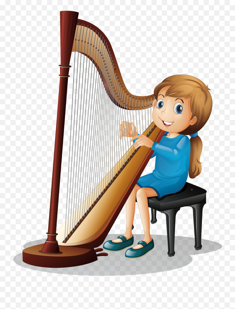 String Harp Musical Instruments Png - Clipart Musical Instrument Harp Emoji,Musical Clipart