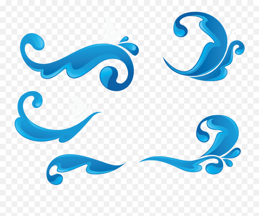 Wind Wave Clip Art - Vector Waves Png Full Size Png Olas De Mar Dibujo Png Emoji,Waves Png