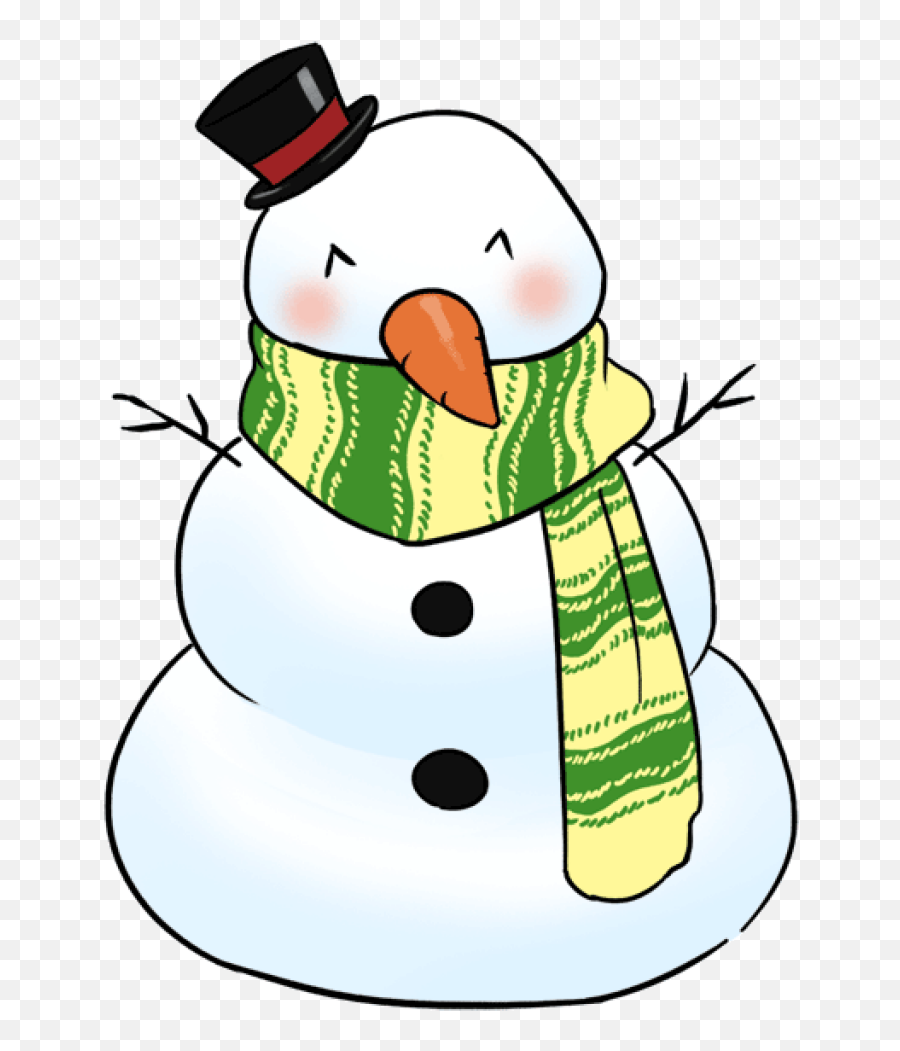 Donned Clipart Con - Cute Snowman Free Clipart Emoji,Snowman Clipart
