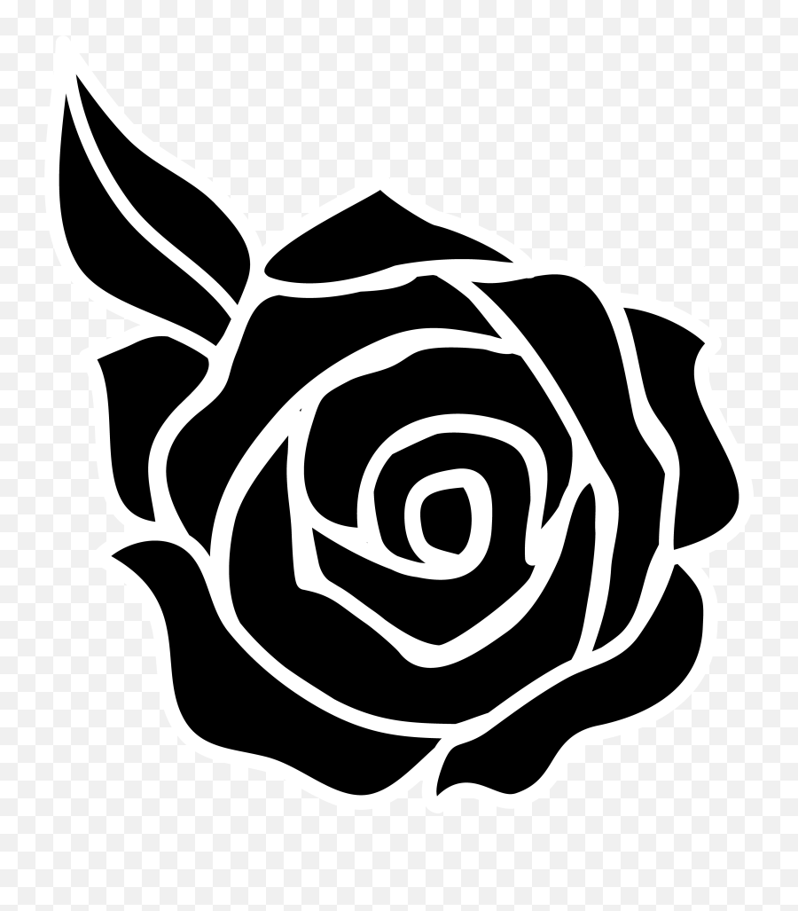 Rose Black And White Black And White - Cartoon Black Rose Png Emoji,Rose Clipart