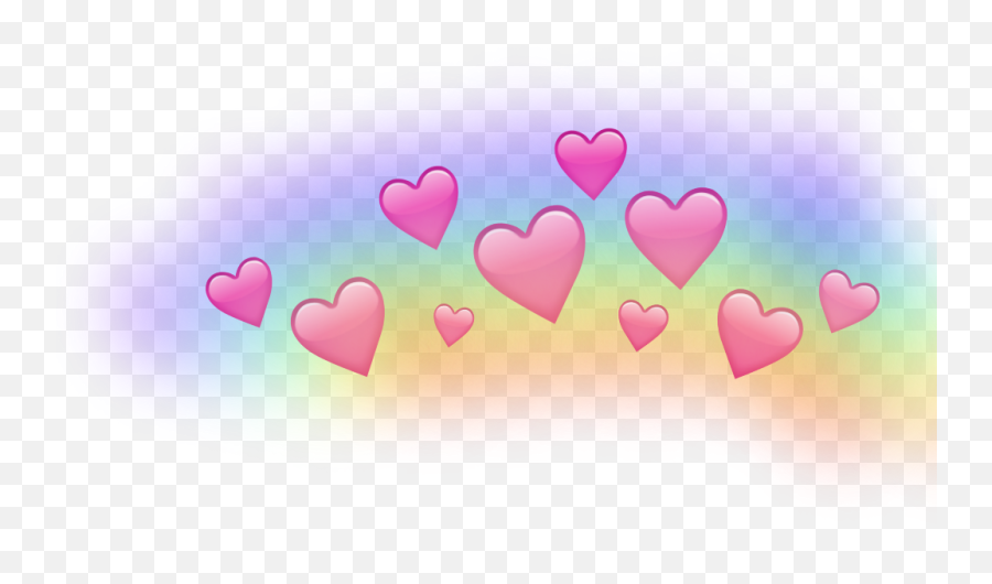 Rainbow Heart Crown - Picsart Heart Crown Transparent Emoji,Heart Crown Png