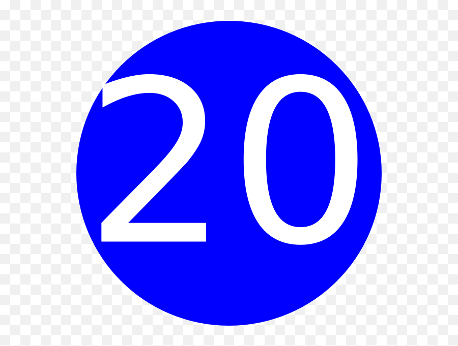 Number 20 Blue Background Clip Art At Clkercom - Vector Emoji,Blue Background Png