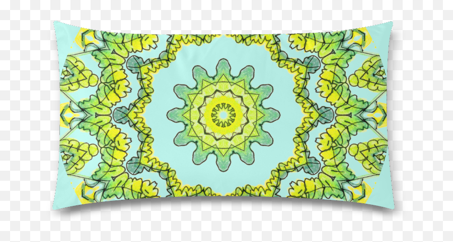 Glowing Green Leaves Flower Arches Star Mandala Teal Emoji,Transparent Star Texture