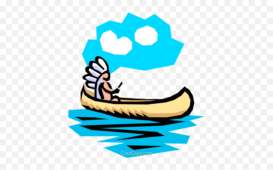 Indian Canoe Royalty Free Vector Clip - Indian American Canoe Cartoon Emoji,Canoe Clipart