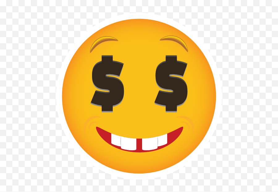 Phone Emoji Sticker Money Eyes Smiling - Happy,Laughing Emoji Transparent