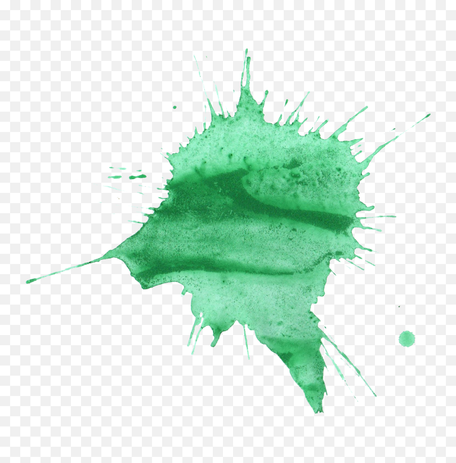 16 Green Watercolor Splatter - Splatter Transparent Green Watercolor Emoji,Water Color Png