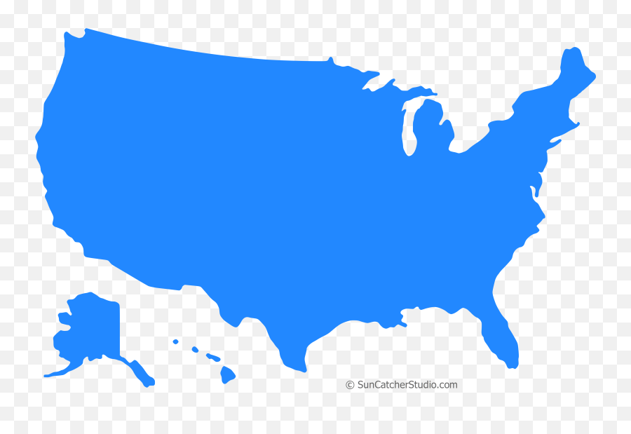 United States Map Blue Silhouette - Us Silhouette Emoji,United States Png