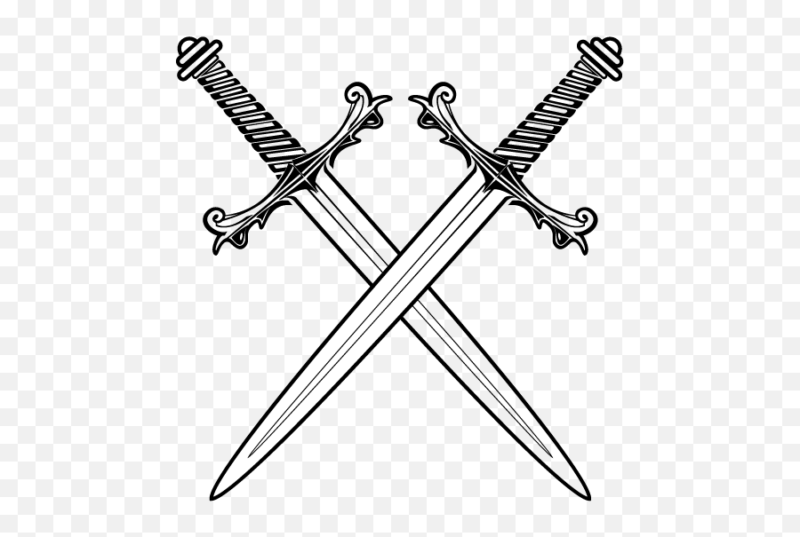 Sword Png Black - Swords Crossed Emoji,Crossed Swords Png