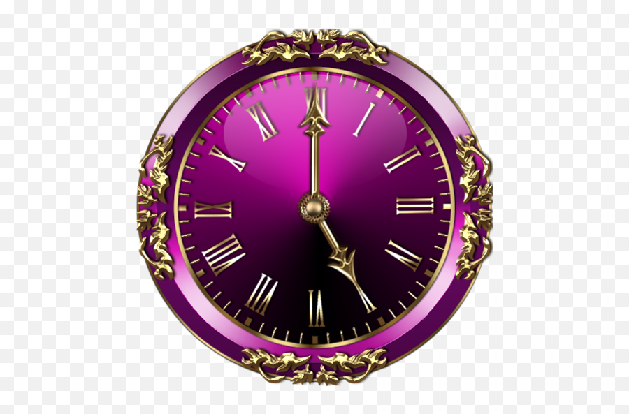 Purple Clock Widget - Android Emoji,Transparent Clock Widget